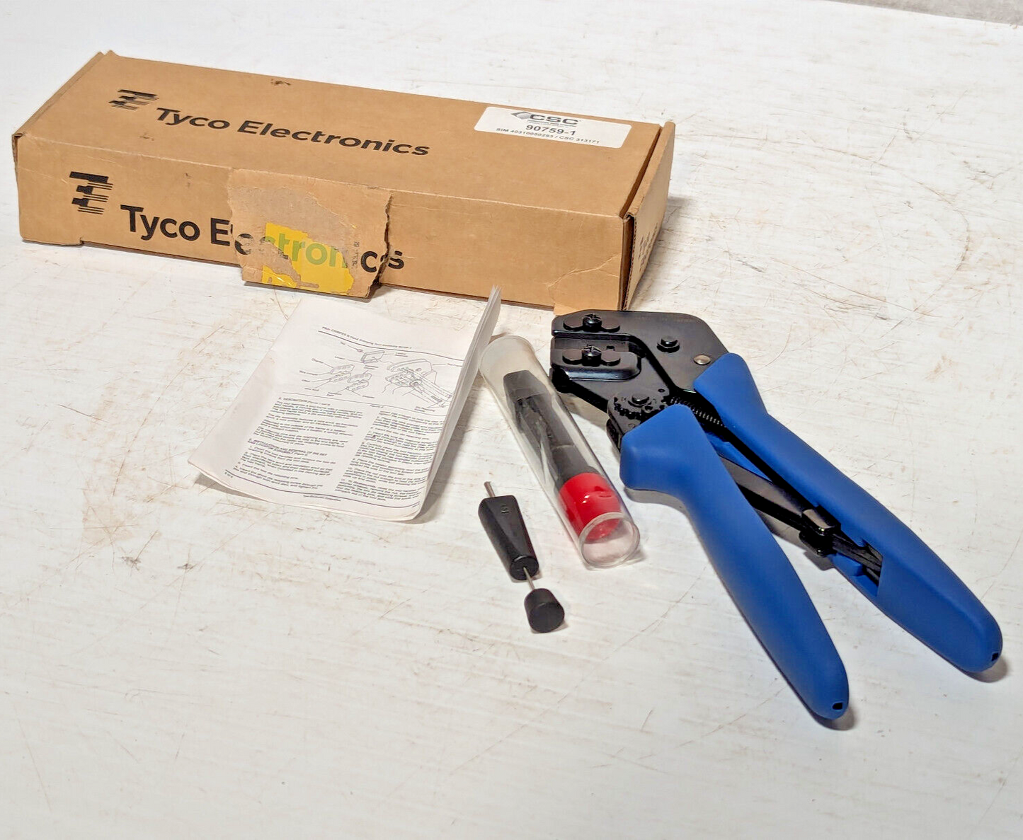 Tyco Electronics 90759-1 Pro Crimper Hand Tool, Die Assembly, Instruction Manual