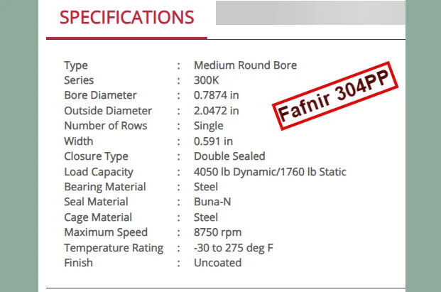 Lot of 2 Fafnir 304PP Radial Deep Groove Ball Bearing - Free Shipping