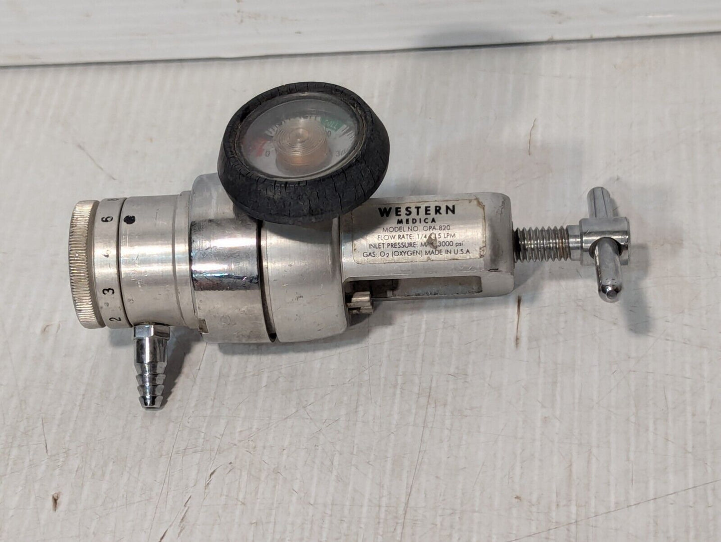Western Medica OPA-820 Oxygen Regulator 1/4 to 15 LPM, 3000 PSI - Free Shipping
