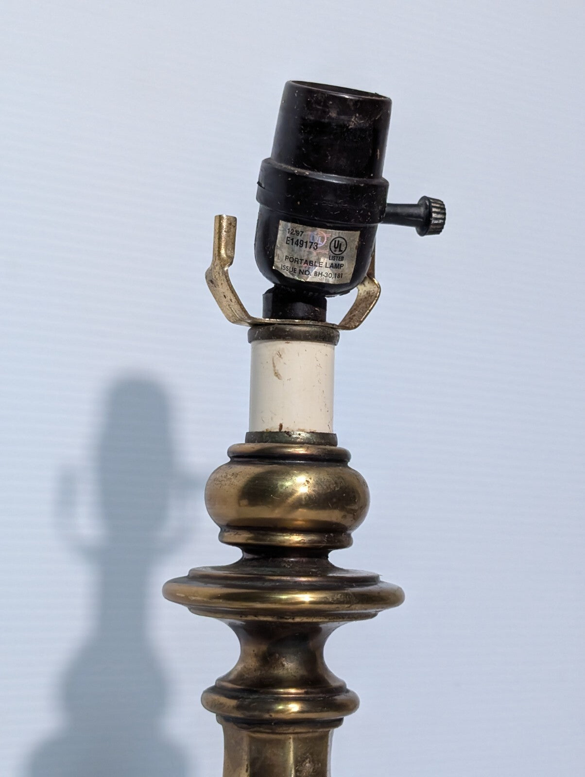 Vintage KMart Mid Century Modern Brass Table Lamp No Lamp Shade 19" Tall