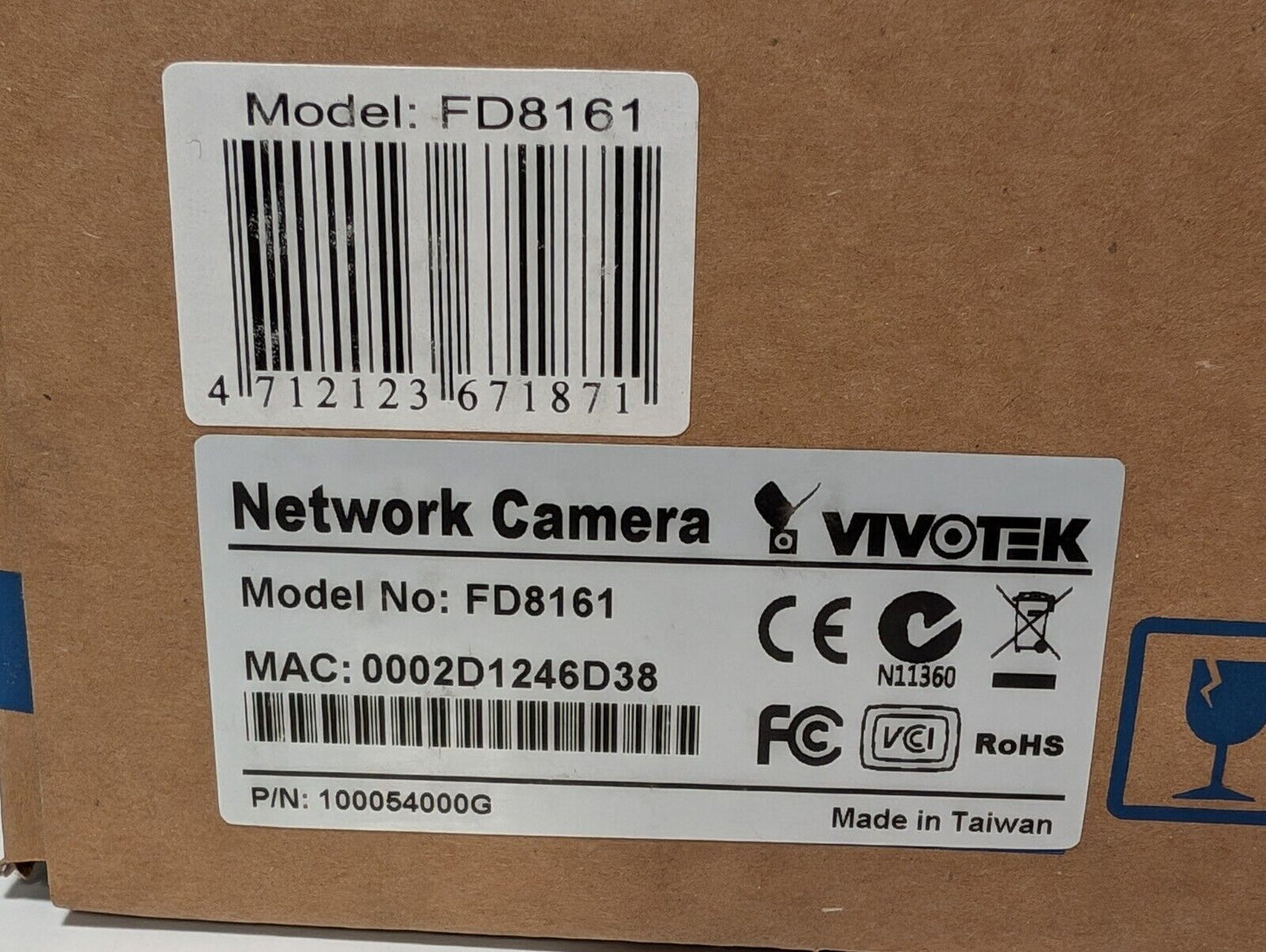 Vivotek FD8161 2 Megapixel Fixed Dome Network Camera, H.264 Compr., Day & Night