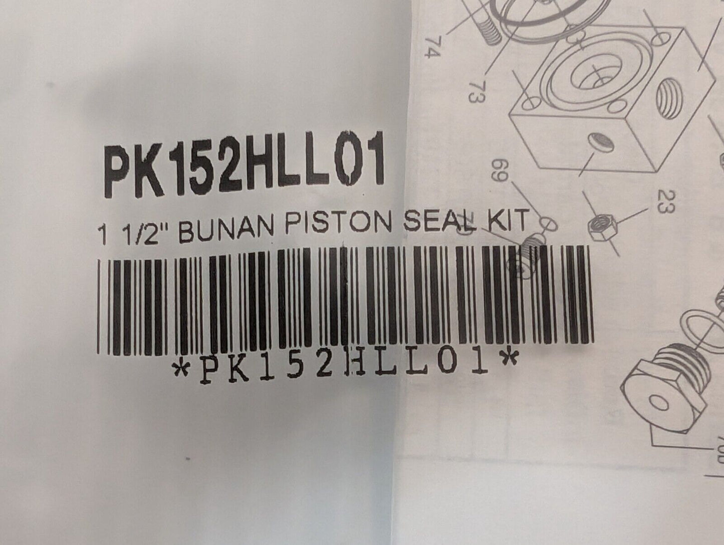 (Lot of 2) Genuine Parker PK152HLL01, 1-1/2" Bunan Piston Seal Kit - Free Ship