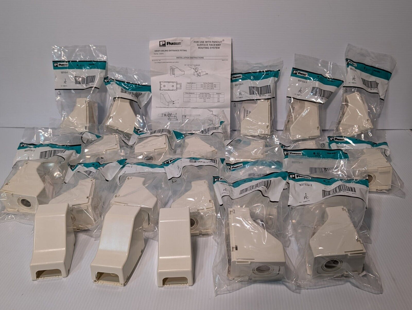 (Lot of 23) New PANDUIT DCEFXIW-X Drop Ceiling/Entrance End Fitting - Free Ship