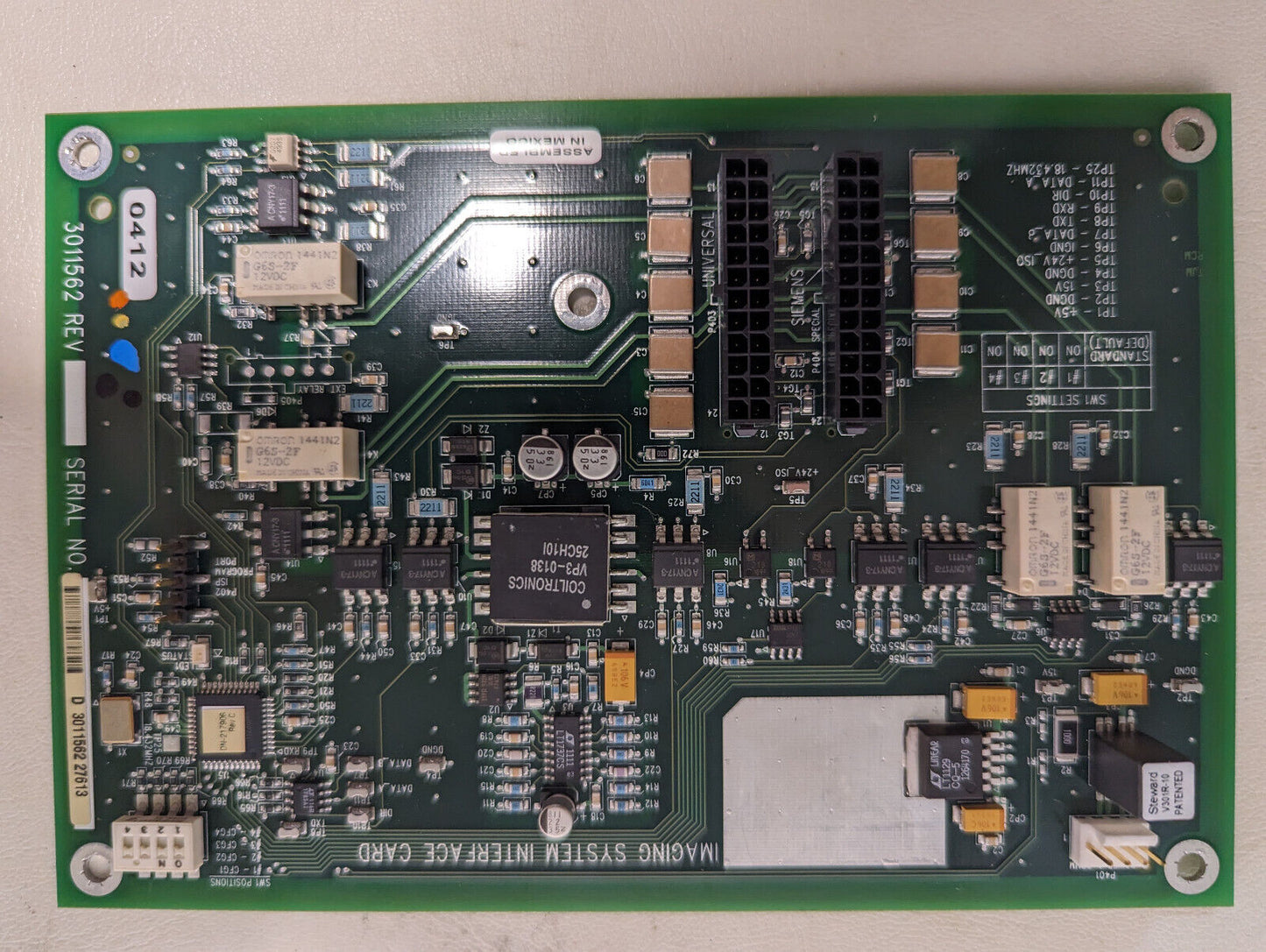 Bayer 3033319 circuit board, 84888398 112288, Epic PN 1000 7487
