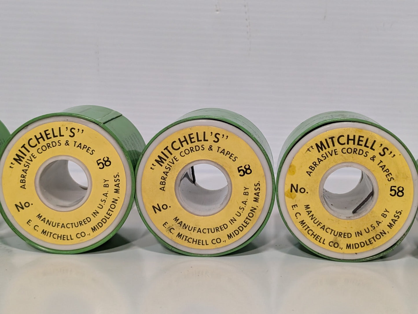 7 Rolls - Mitchell's Abrasive Round Cords & Tape No. 58 (qty 5) / No 52 (qty 2)