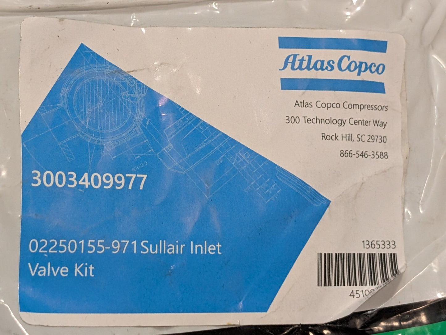 Sullair 02250155-971 Inlet Intake Valve Repair Kit For Compressor
