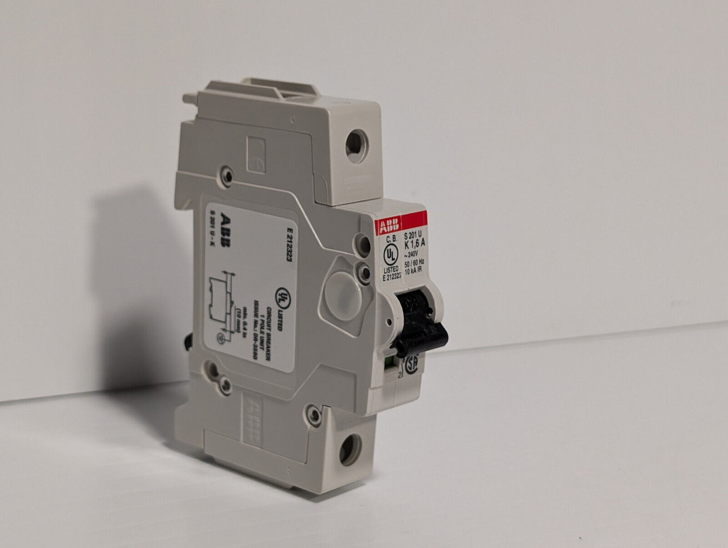 ABB S201U-K1,6 Circuit Breaker, 162K852H01, 1-Pole, 240 VAC, 50/60Hz, E212323
