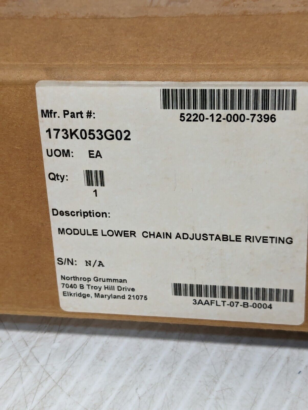 5220-12-000-7396 173K053G02 Adjustable Lower Chain Riveting Module - Free Ship