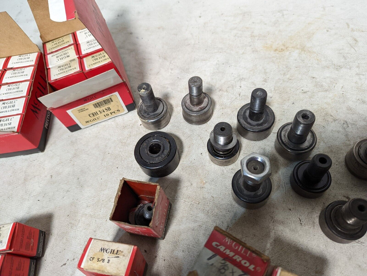 Lot of McGill cam followers: CFH 3/4SB, CF 3/4SB, CF 5/8B, CF 1/2 SB, CF 5/8, ++