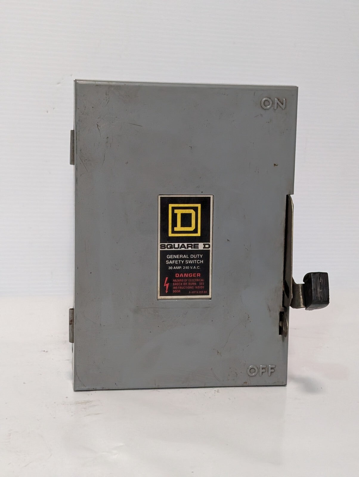 Square D DU321 Safety Switch: Non-Fusible, 30a, 240vac, 3Ph, Galvanized Steel