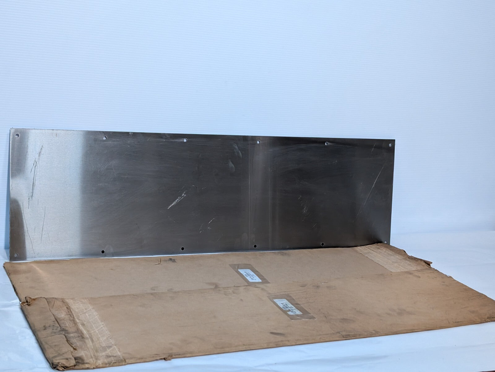Stainless Steel Door Kick Plate, 10" x 34", 12 Hole