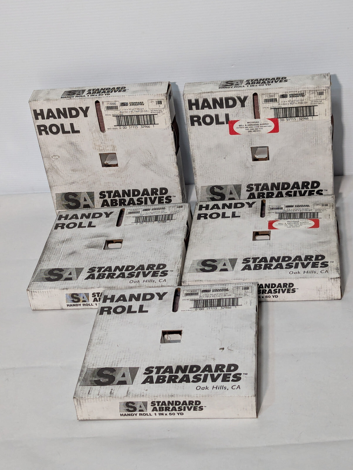 Standard Abrasives 1" x 50 Yard Handy Roll, Med P120 Grit, 66-002-0421-5, 713095