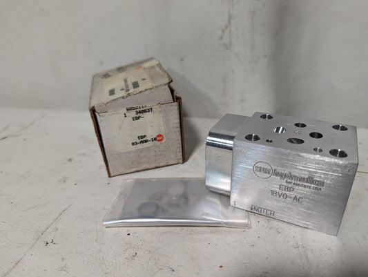 Sun Hydraulics EBP 1BV0-AC manifold, torque 30-35 lbf ft/45-50Nm