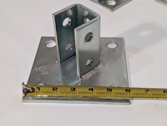 (1) Fastenal Fnl 48831 Strut Channel Base 6” X 6” Single 4" Pole Tall