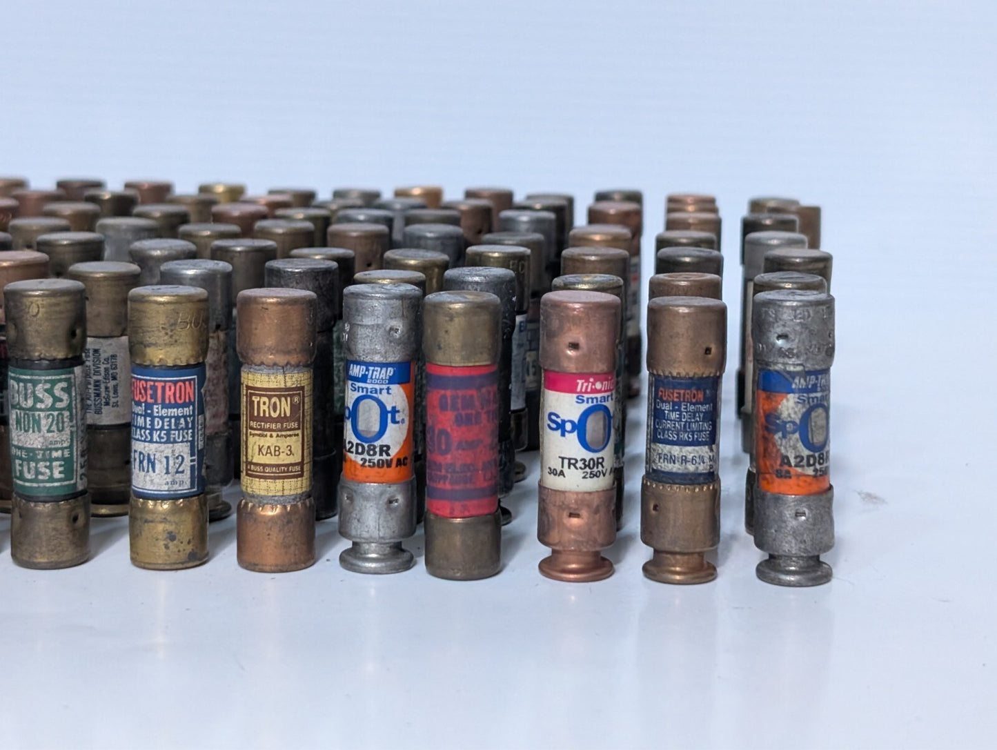155 Assorted Fuses, Various Brands and Amps, Includes 5 FRN-R-5