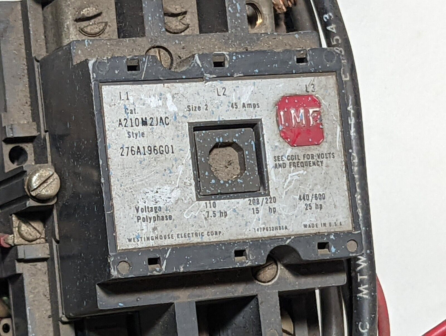 Westinghouse A210MIJAC, A210M2JAC motor starters as pictured