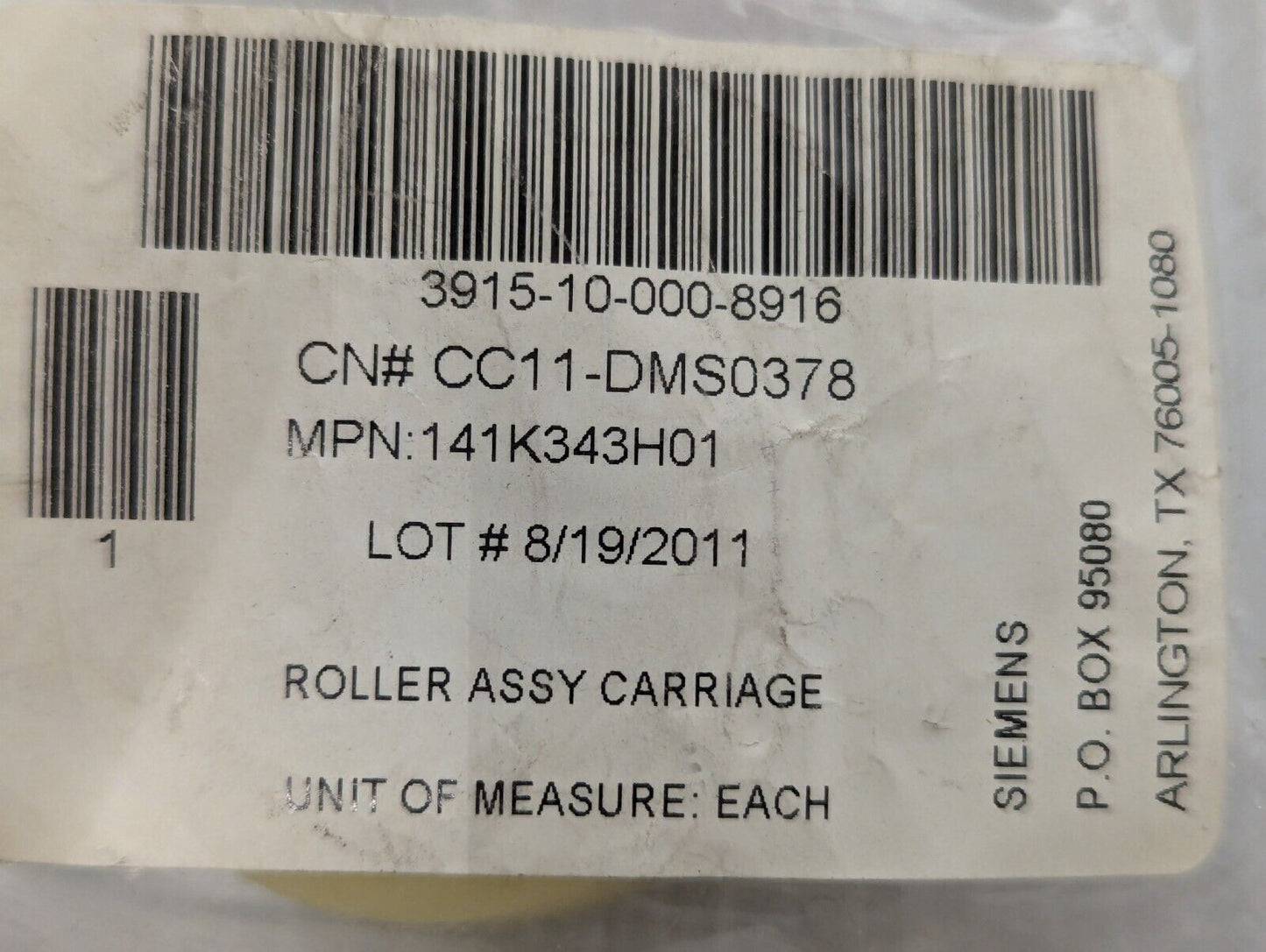 Lot of 4 Siemens 141K343HO1 Roller Assembly Carriage plus more - Free Shipping