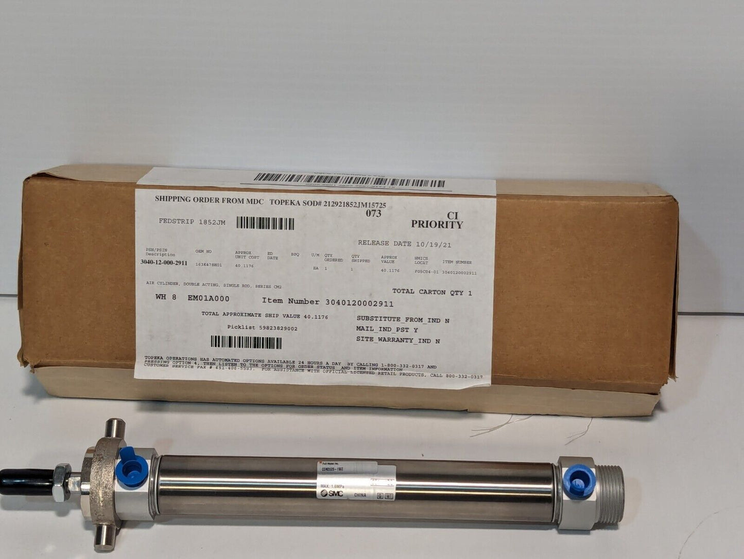 SMC CDM2U25-150Z Pneumatic Cylinder - Free Shipping