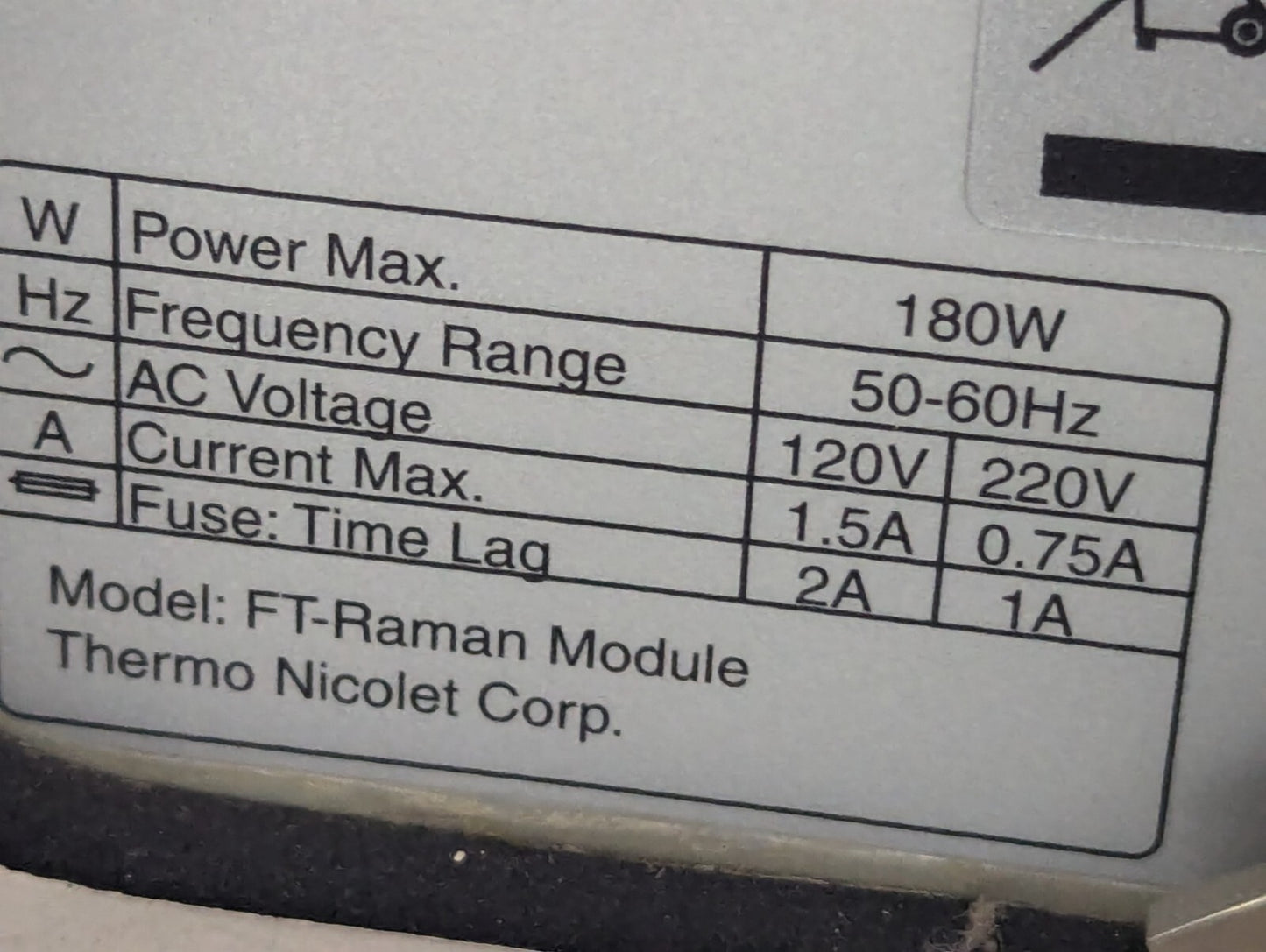 Thermo Sceintific Nicolet NXR-FT Raman Spectrometer Module with Cables