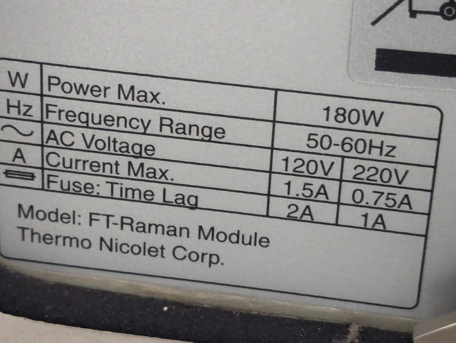 Thermo Sceintific Nicolet NXR-FT Raman Spectrometer Module with Cables