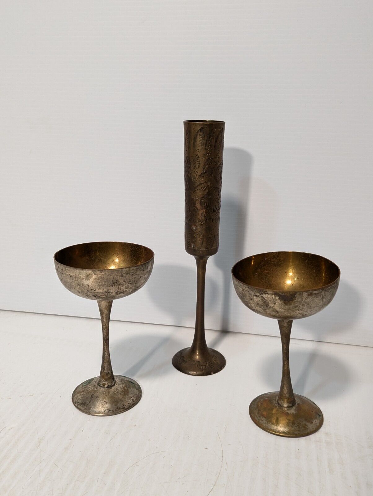 Stunning Sarnabrass Champagne Flute and Eales EPS 1779 Wine Goblets -Free Ship