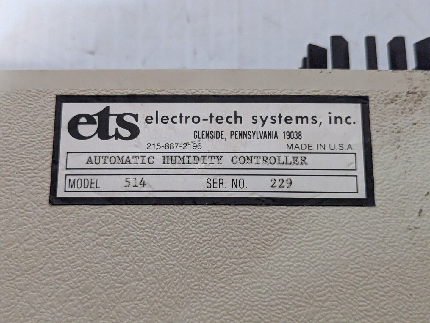 Electro Tech Systems ETS Model 514 Automatic Humidity Controller - Free Shipping