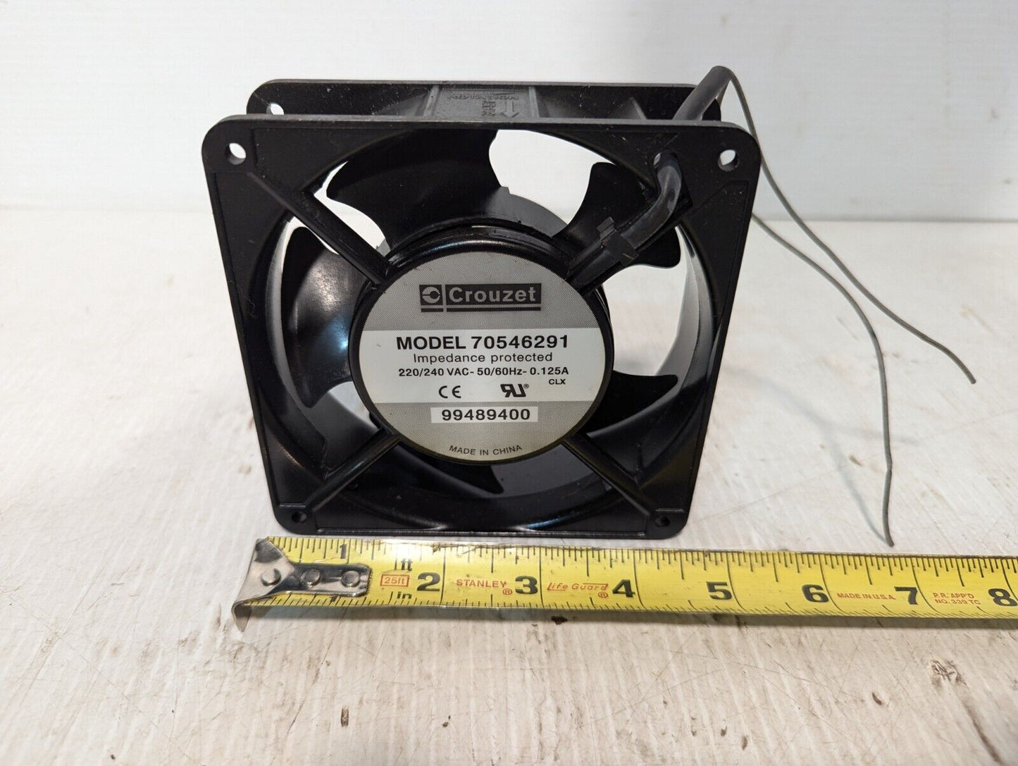 Crouzet 70546291 AC Fan, 220VAC 0.125A, 120mm x 120mm x 38mm - Free Shipping
