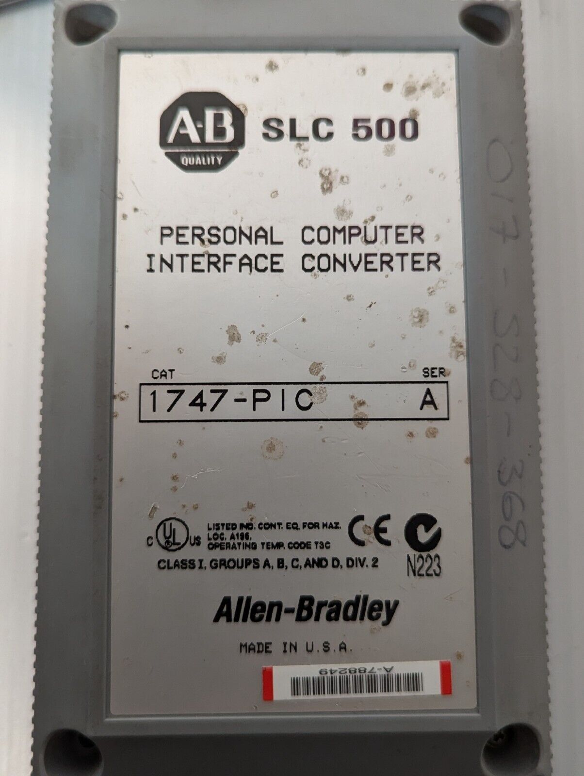 Allen Bradley 1747-PIC Ser A Personal Computer Interface Converter - Free Ship