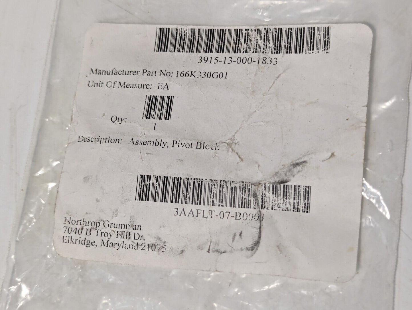 166K330G01 Pivot Block Assembly, 3915-13-000-1833 - Free Shipping