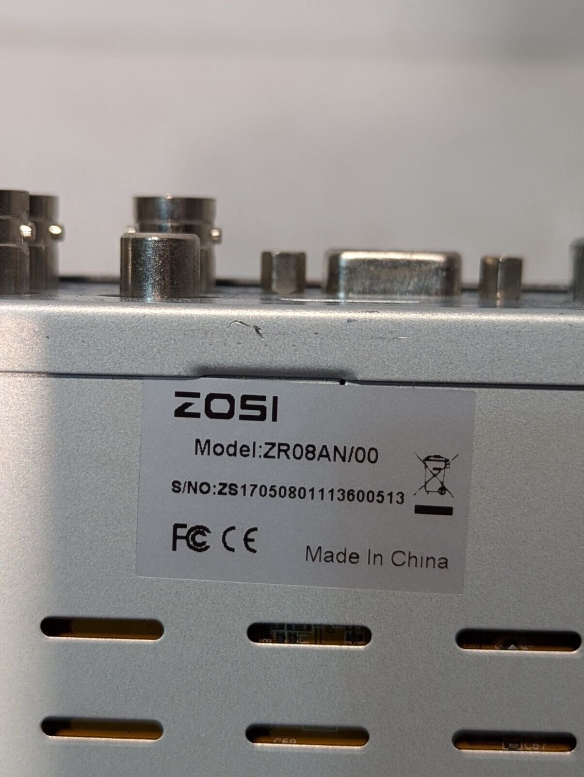 ZOSI 8 Channel H.265+ 5MP Lite DVR HD 1080p Recorder ZR08AN/00, no power adapter