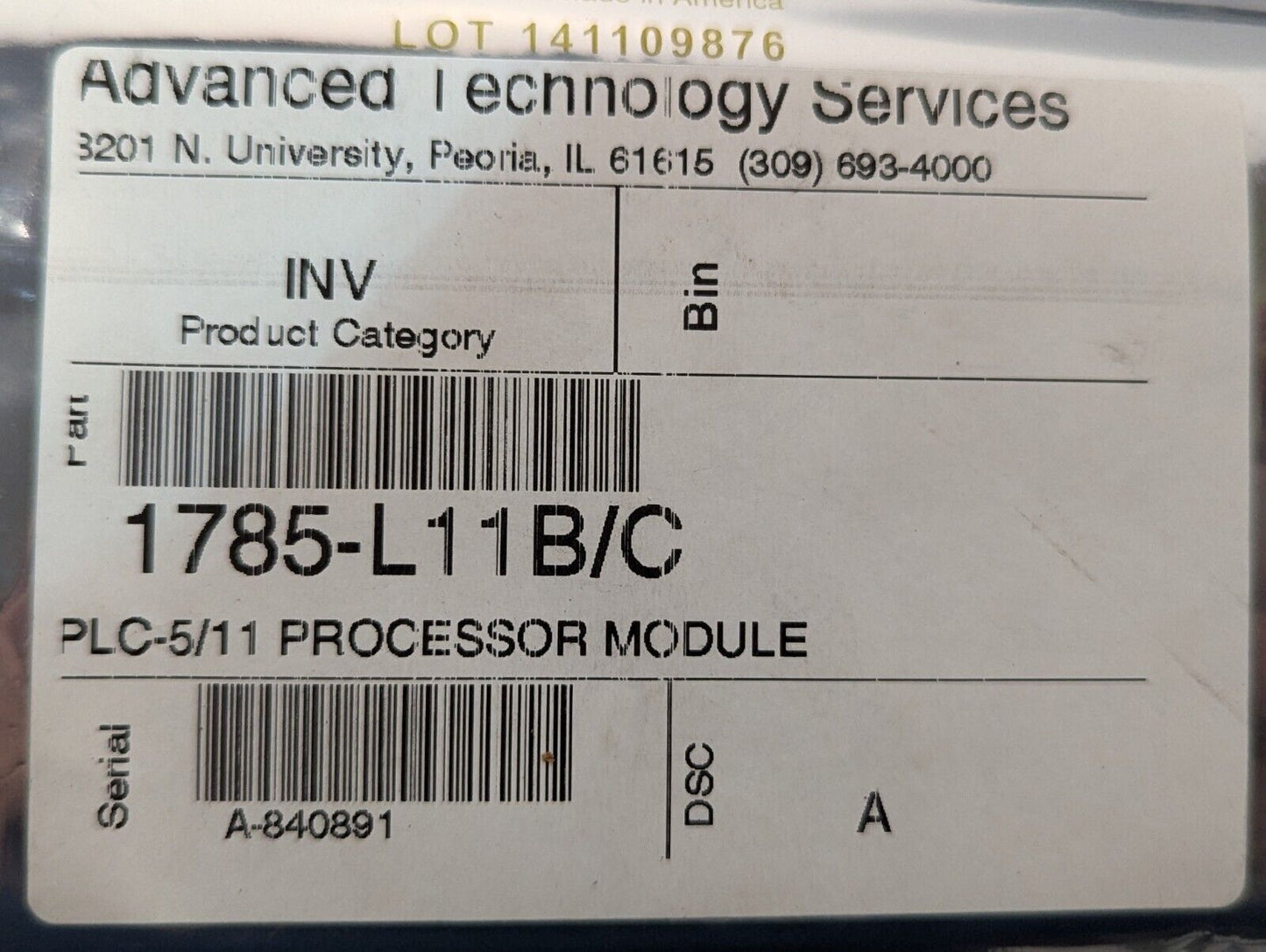 Allen Bradley 1785-L11B C PLC-5/11 Processor C Module - Free Shipping+Returns