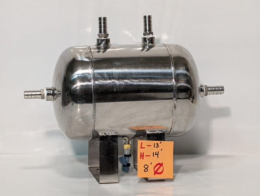 Stainless Steel Gas Storage Air Reservoir Can 4-Port High Pressure, likely 5L