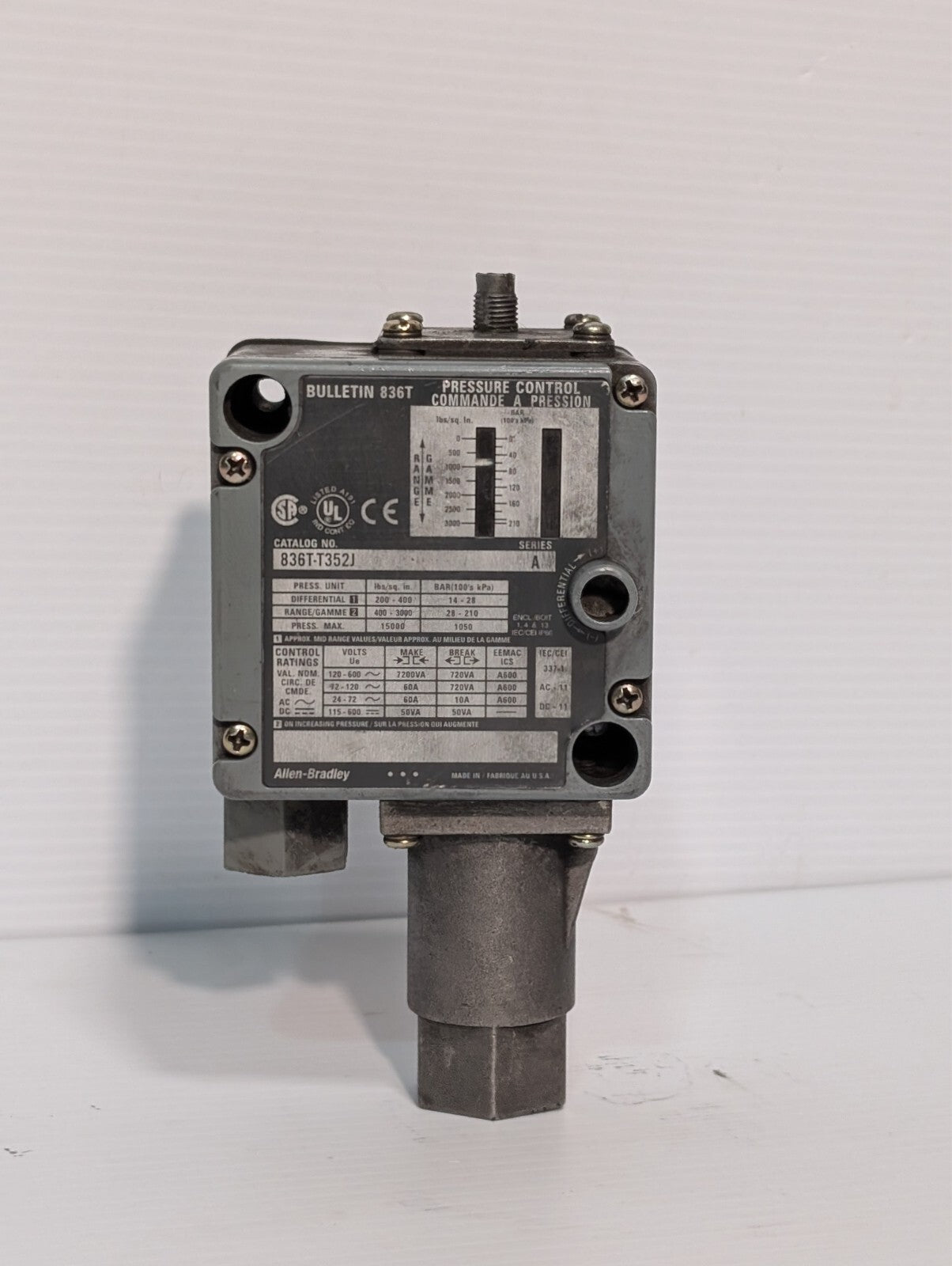 Allen Bradley 836T-T352J Pressure Control 836TT352J Ser A