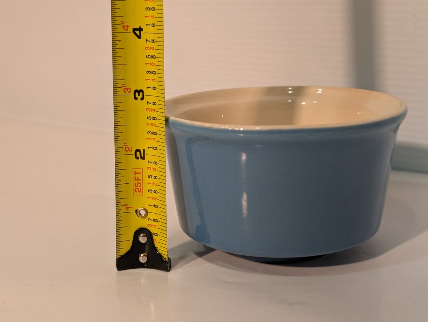 Vintage Cerulean Blue Ceramic Sugar Bowl 4 1/2" Diameter 2 3/4" Height