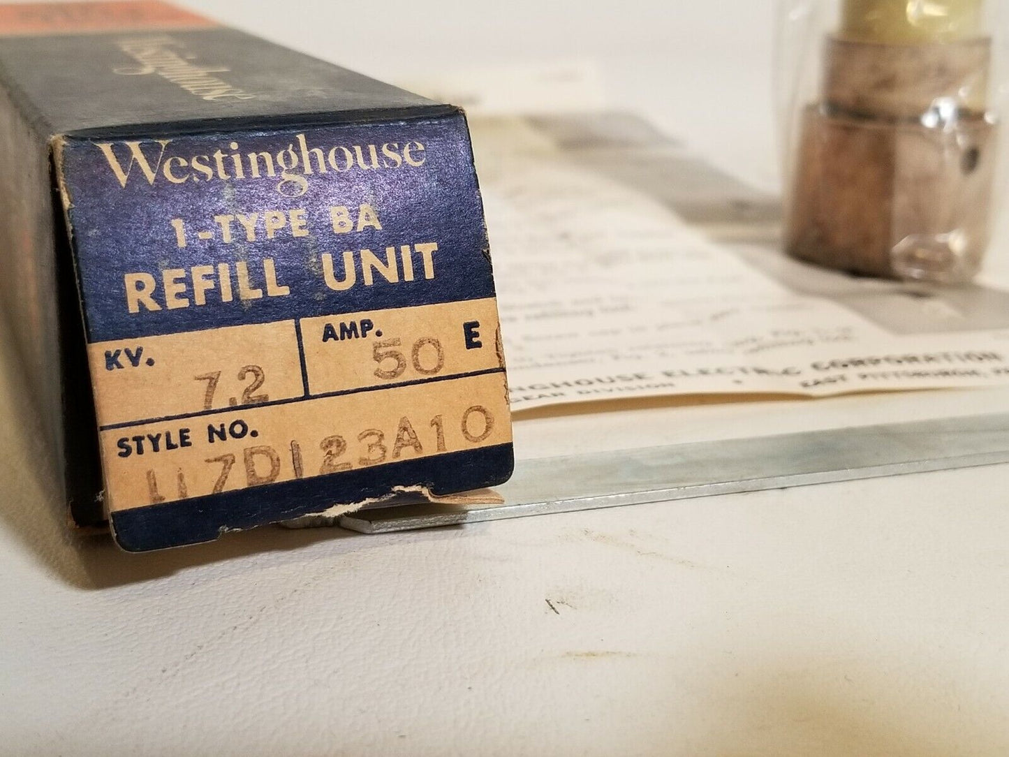 Westinghouse BA-200 117D123A10 50E Boric Acid Power Fuse Refill, New OldStock