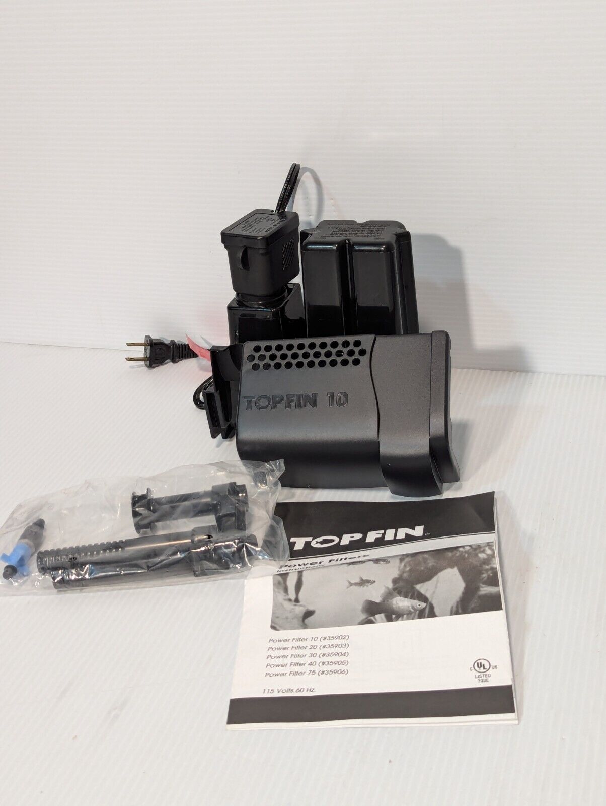 Top Fin PF10 Power Filter 5-10 gallon Aquarium, New, Open Box - Free Shipping