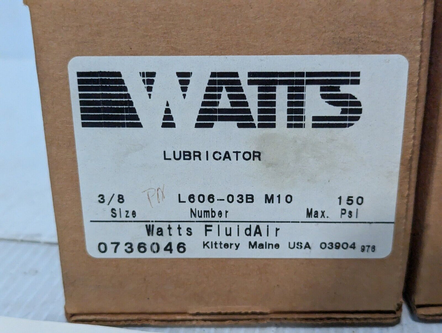 Watts Fluidair L606-03B M10 Pneumatic Lubricator, 3/8 - Free Shipping