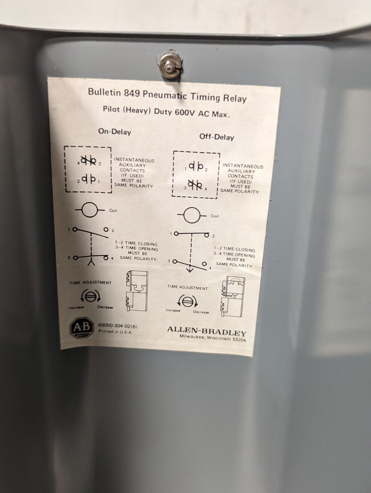 Allen-Bradley 849-ZAD32 enclosure, no device included