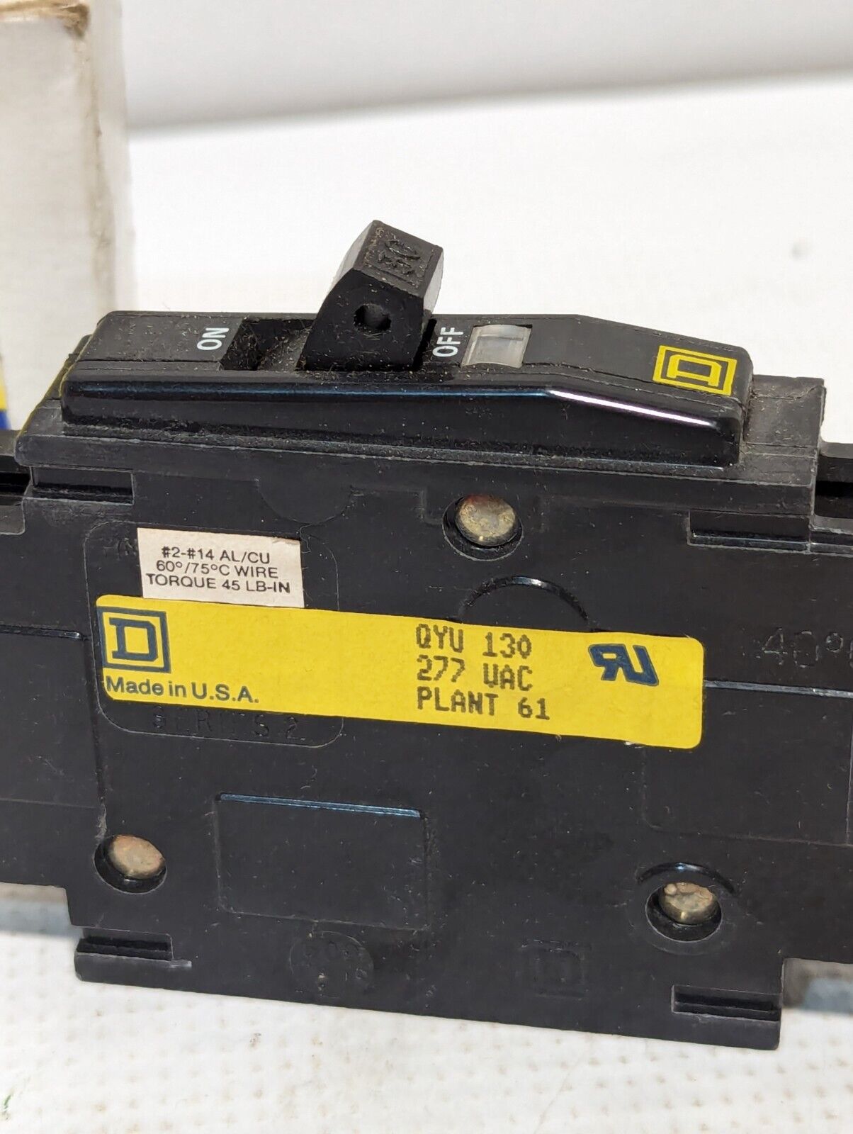 Square D QYU130 Thermal Magnetic Mini Circuit Breaker, 30A, 277v, 1-Pole