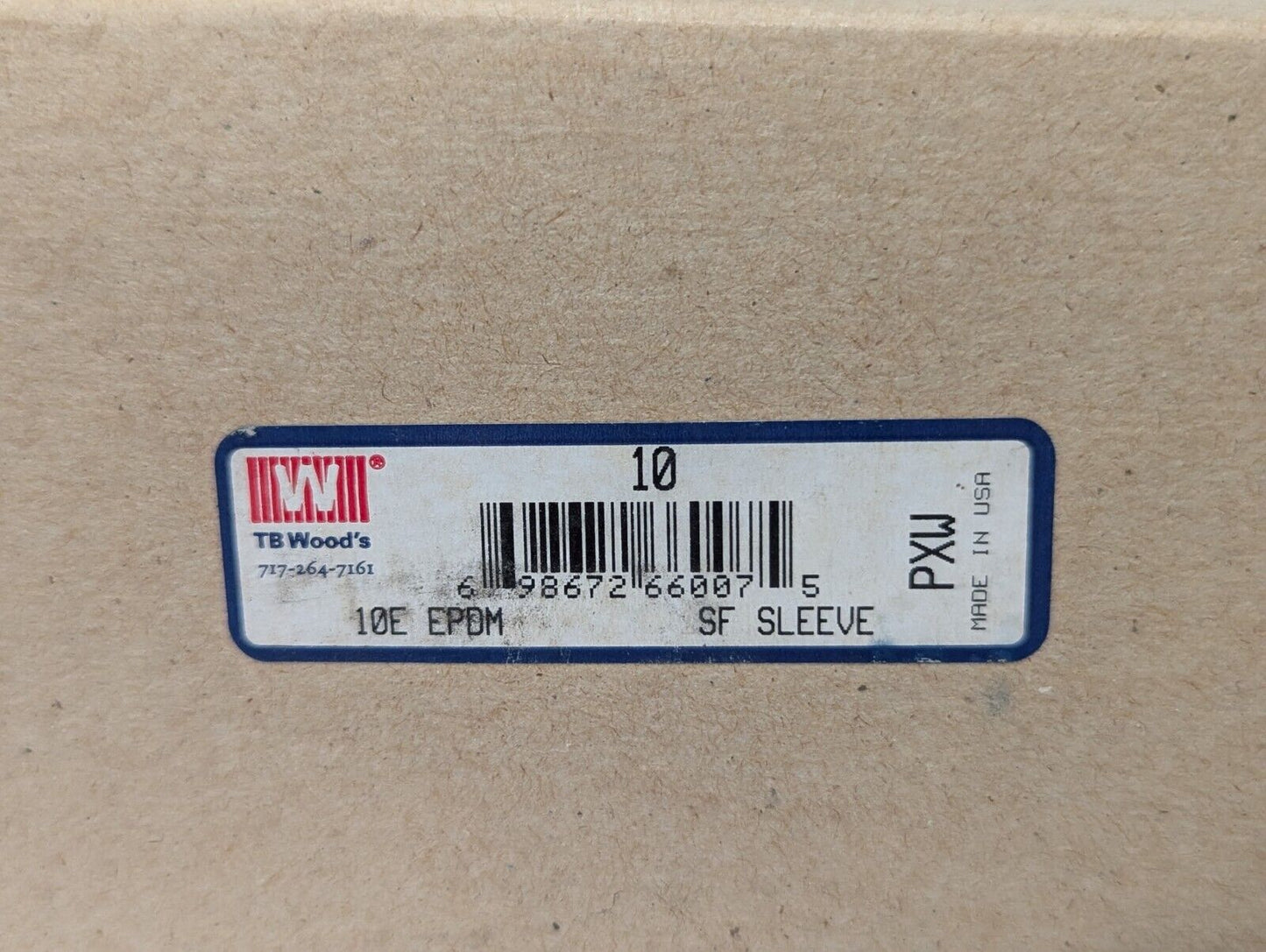 TB Wood's 10E coupling sleeve, EPDM SF, two pieces with ring, new old stock