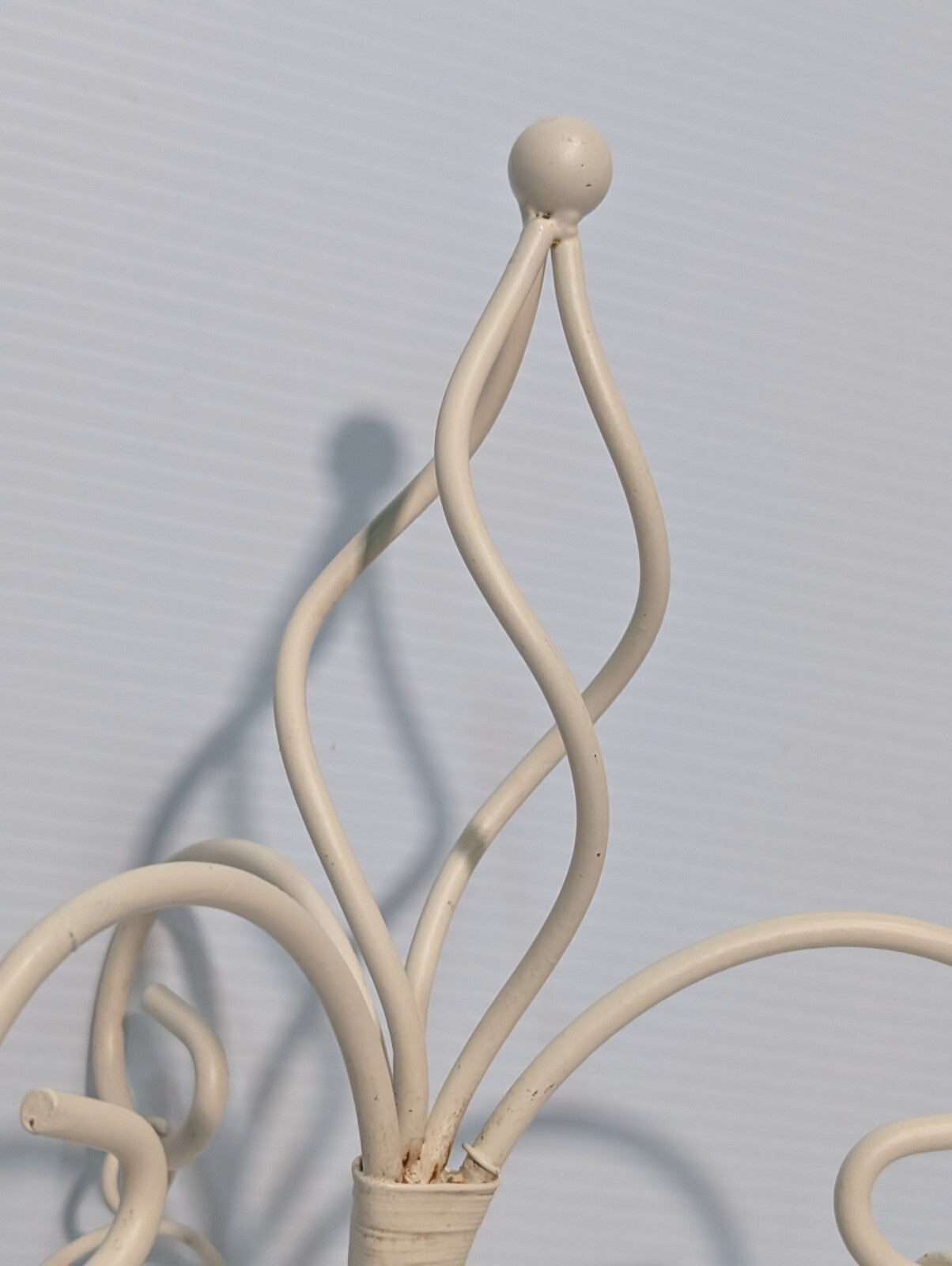 Vintage 80s White Metal Candle Holder Stand 3 Tealight Centerpiece Porch Garden