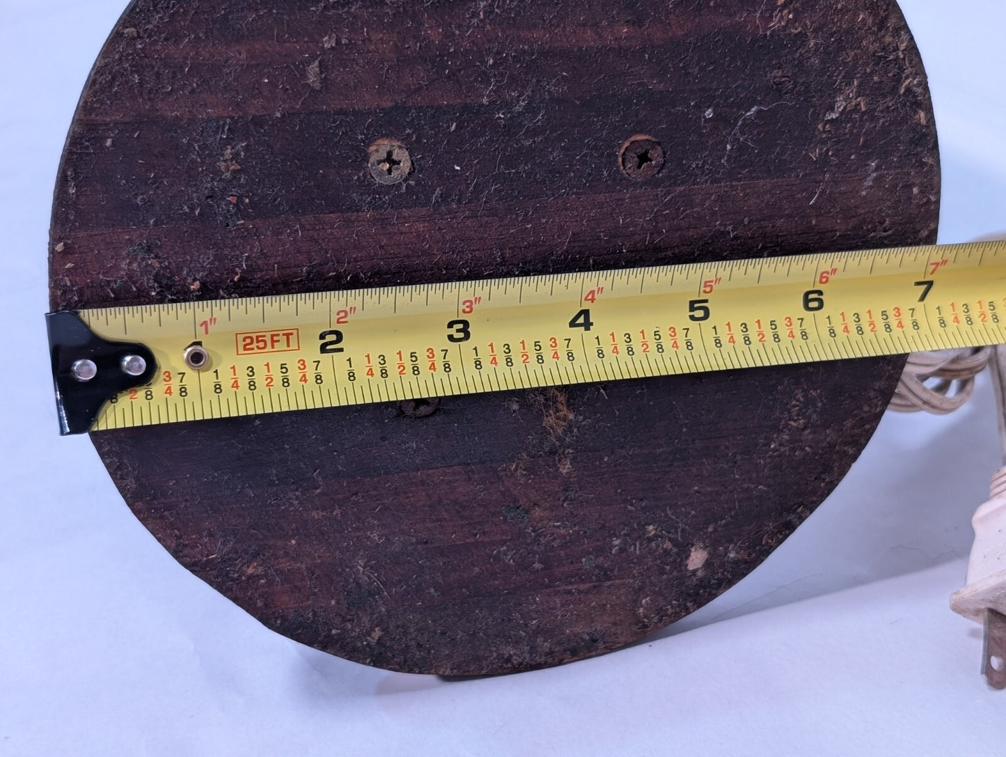 Vintage Wooden Table Lamp With Engraved Pattern 21" Tall 7" Wide Base