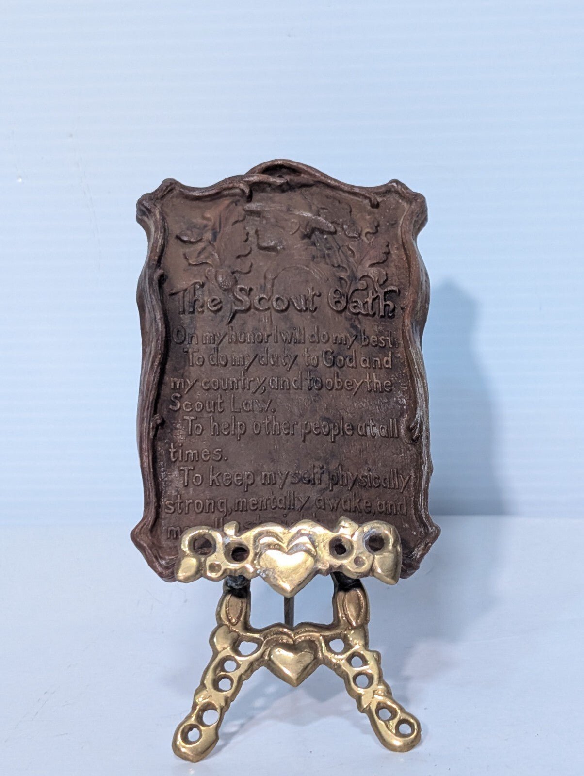 Vintage Boy Scouts of America "The Scout Oath" Plaque With Stand