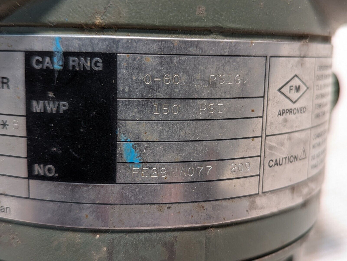 Yokogawa YA 43F-SAS3 Pressure Transmitter, 0-60PSIG cal range, 150PSI max