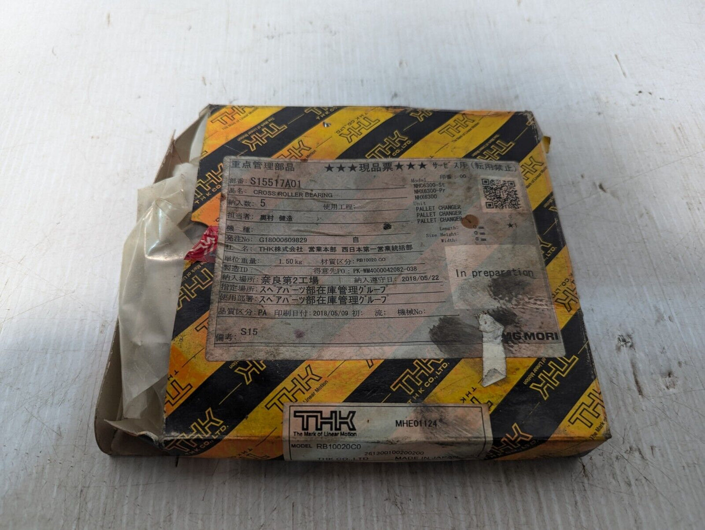 THK RB10020C0 Cross Roller Bearing, 150mm OD x 100mm Bore x 20mm Width