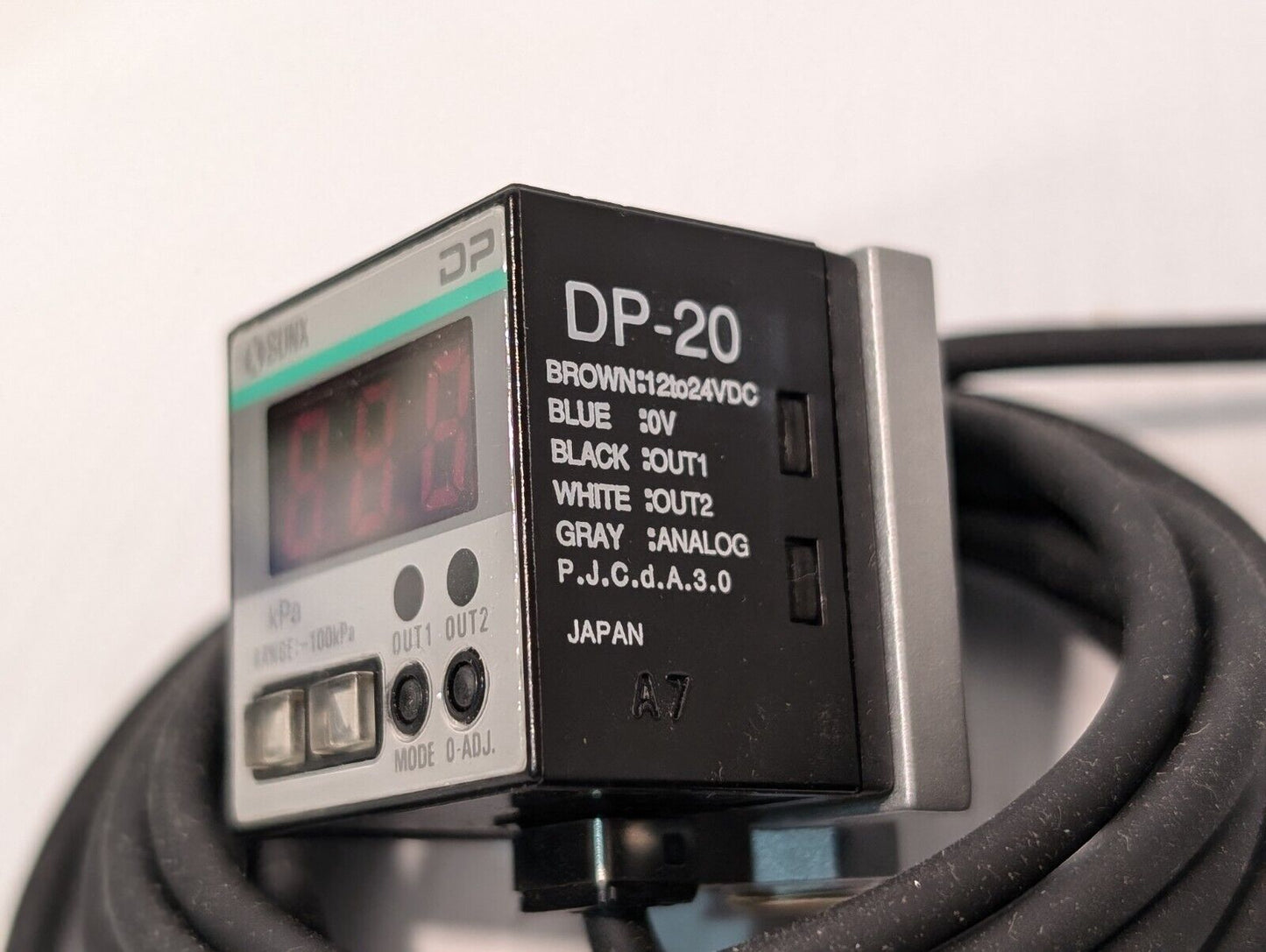 SunX DP-20 Digital Pressure Sensor, -100kPa, LED display-Free Shipping + Returns