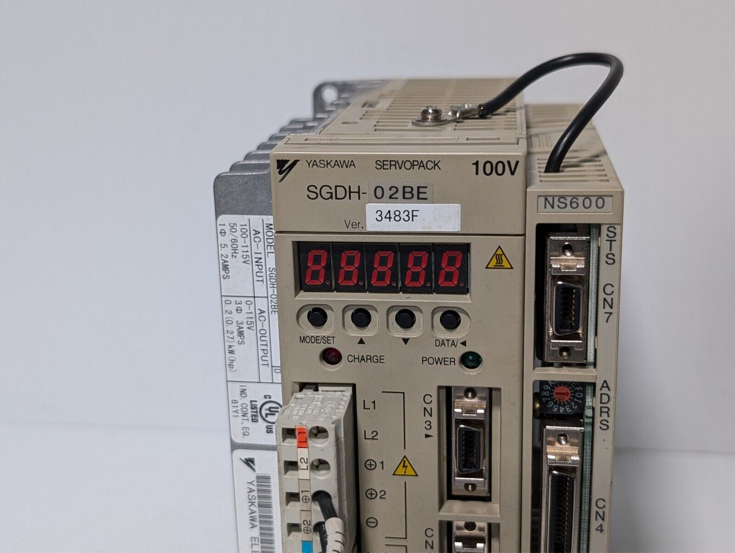 Yaskawa SGMAH-02BAF41 servo motor with SGDH-02BE servopack, CGI 023PLX0280-XX-01