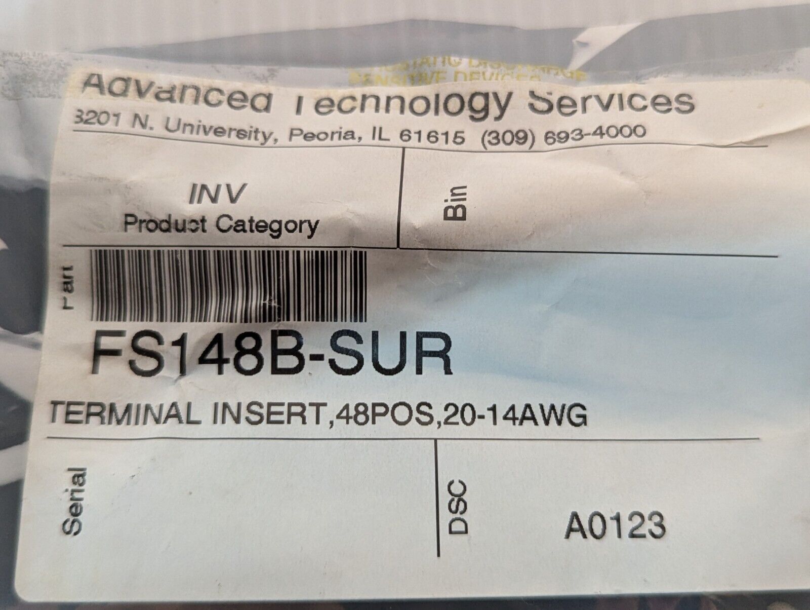 Thomas & Betts FS148B Terminal Insert Female 48 Position 20-14AWG - Free Ship