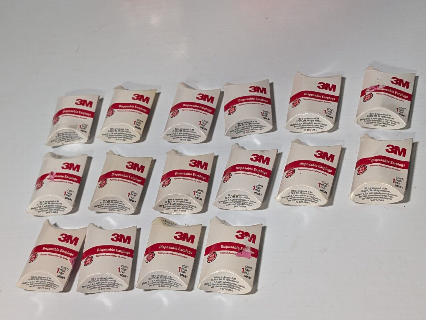 Lot of 19 Packs of 3M + Hearos Brand Disposable Earplugs