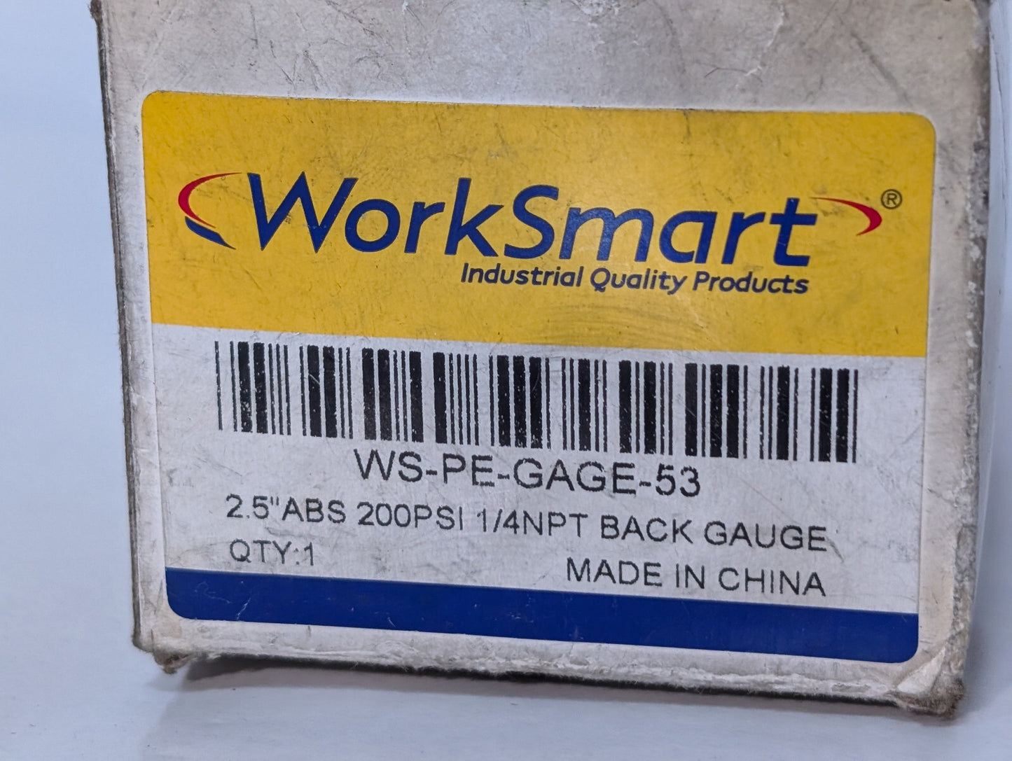 Worksmart WS-PE-GAGE-53 2.5"ABS 200psi, 1/4NPT Back Gauge